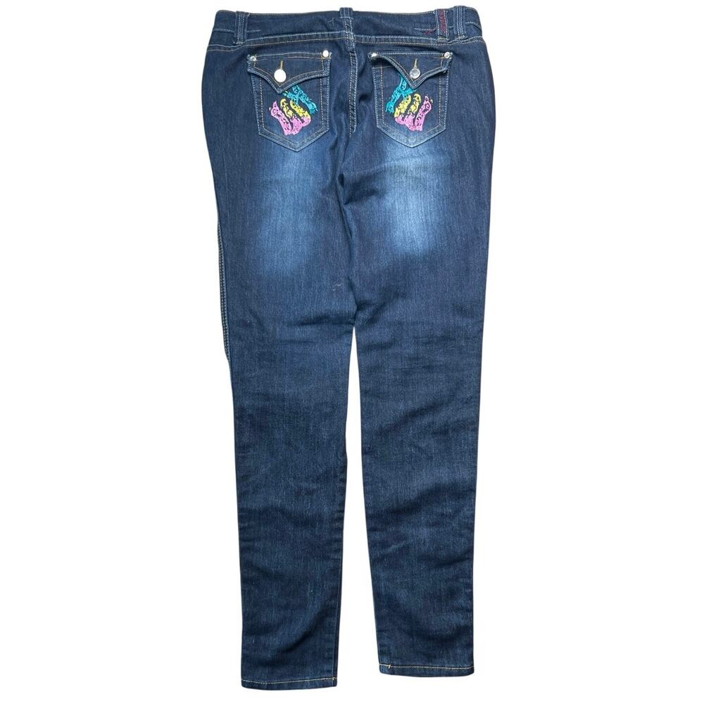 Vintage Y2K RocaWear Embroidered Logo Pocket Straight Leg Denim Jeans Size 9